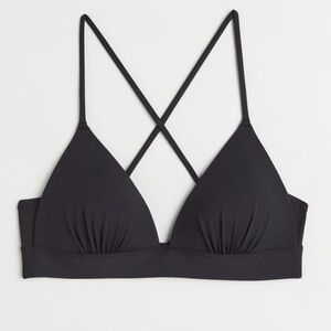 NWT H&M Push Up Black Bikini Top Size 4